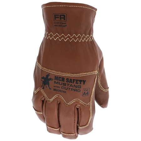 Mcr Safety Gloves, Grain Goat Dbl Palm Kevlar lined Driver, S MU3624KS